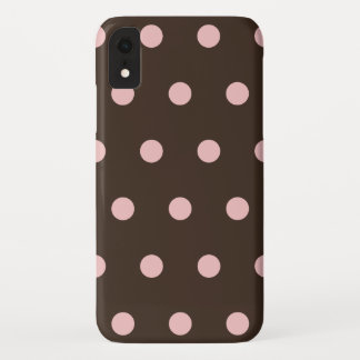 Capa Para iPhone XR Bolinhas castanhas e rosa