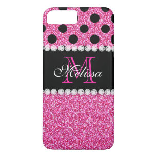 Capa Para iPhone Da Case-Mate Bolinhas cor-de-rosa do preto do brilho