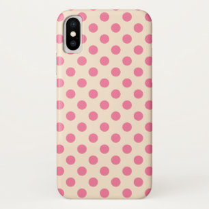 Capa Para iPhone X Bolinhas cor-de-rosa no creme