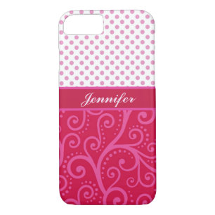 Capa Para iPhone Da Case-Mate Bolinhas cor-de-rosa, tendrils, círculos,