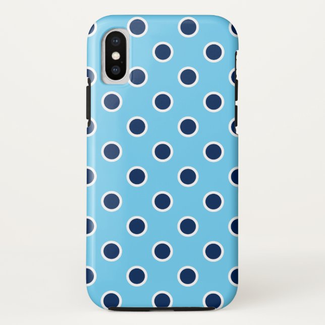 Capa Para iPhone, Case-Mate Bolinhas de Marinho divertida no Sky Blue (Verso)