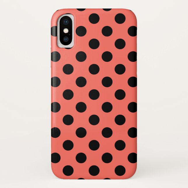 Capa Para iPhone, Case-Mate Bolinhas negras de coral vivo (Verso)
