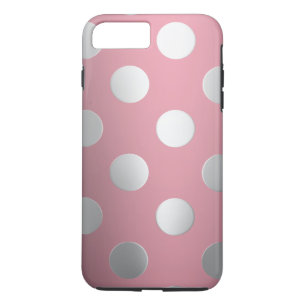 Capa iPhone 8 Plus/7 Plus Bolinhas Prateadas Rosa