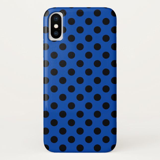 Capa Para iPhone, Case-Mate Bolinhas pretas de azul real (Verso)