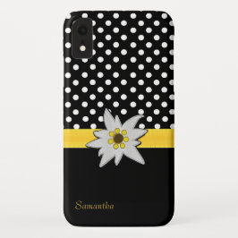 Capa Para iPhone Da Case-Mate Bolinhas Pretas e Brancas e Edelweiss