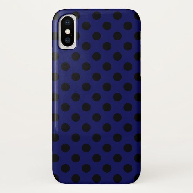 Capa Para iPhone, Case-Mate Bolinhas pretas em azul marinho (Verso)