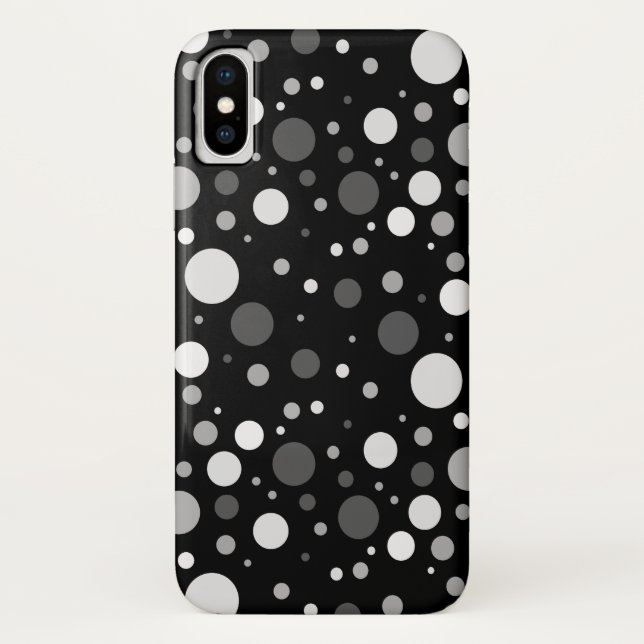 Capa Para iPhone, Case-Mate Bolinhas preto e branco pequenas (Verso)