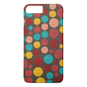 Capa iPhone 8 Plus/7 Plus Bolinhas retros canvas pintadas #3