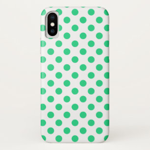 Capa Para iPhone X Bolinhas verdes e brancas