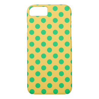 Capa iPhone 8/7 Bolinhas verdes em amarelo