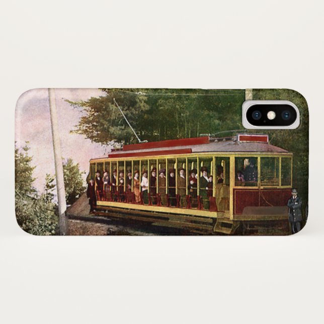 Capa Para iPhone, Case-Mate Bonde Elétrico de Viagens e Transporte Antigo (Verso (Horizontal))