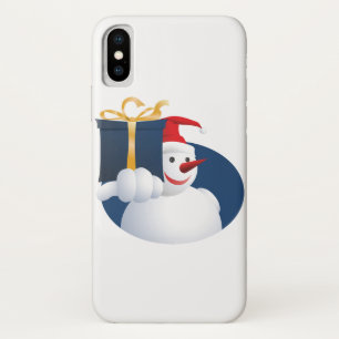 Capa Para iPhone X Boneco de neve entrega presente...