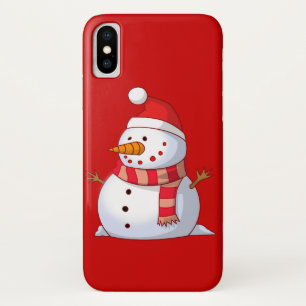 Capa Para iPhone X Bonito boneco de neve de Natal