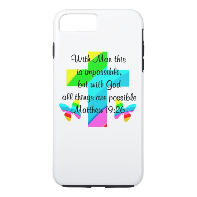 CAPA PARA iPhone, Case-Mate  BONITO CRUZ E CHUMBO MATTHEW 19:26 DESIGN (Verso)