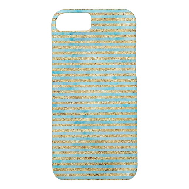 Capa Para iPhone, Case-Mate Bonito faixas de aquarela Dourada (Verso)