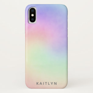 Capa Para iPhone Da Case-Mate Bonito Pastel Ombre Rainbow Swirly Name Girly