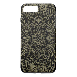 Capa Para iPhone Da Case-Mate Bonito preto e Dourado Mehndi