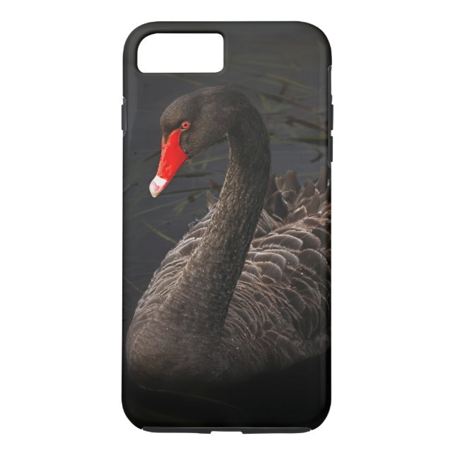 Capa Para iPhone, Case-Mate Bonito Swan Negro com Bright Beak Vermelho (Verso)