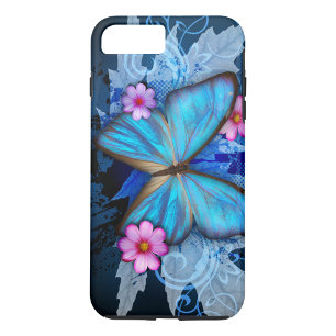 Capa iPhone 8 Plus/7 Plus Borboleta Azul