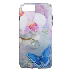 Capa Para iPhone Da Case-Mate Borboleta branca do azul da lavanda da aguarela
