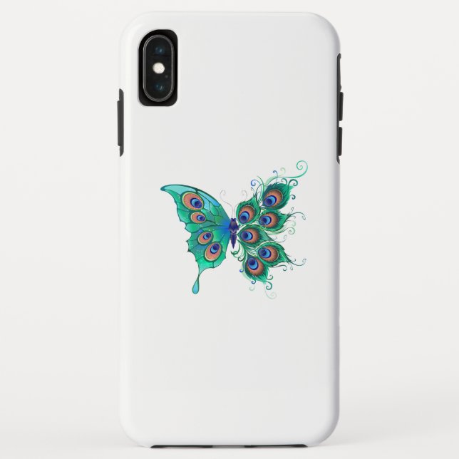 Capa Para iPhone, Case-Mate Borboleta com Penas de Pavão Verde (Verso)