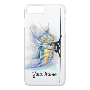 Capa Para iPhone Da Case-Mate Borboleta da dança de Pólo com nome do costume d
