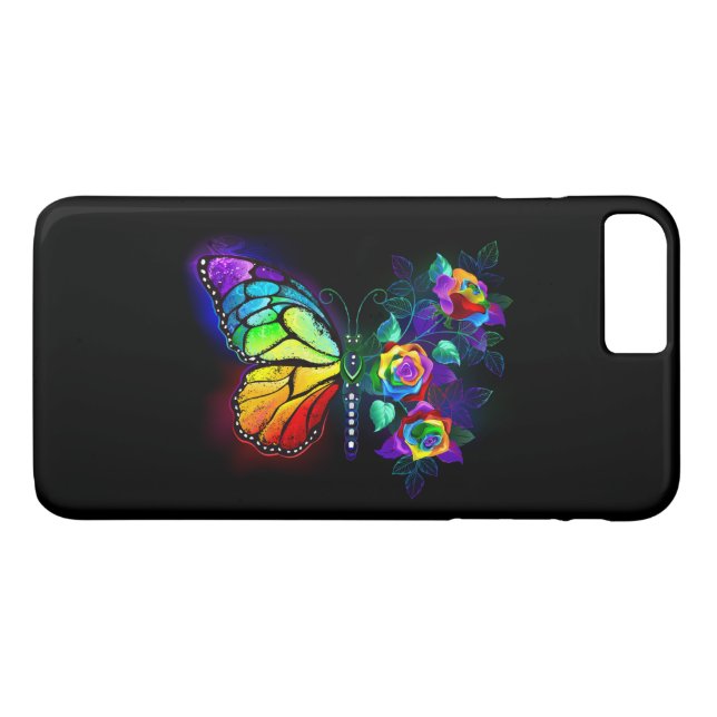 Capa Para iPhone, Case-Mate Borboleta-flor-arco-íris (Verso (Horizontal))