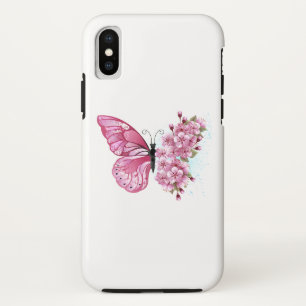 Capa Para iPhone Da Case-Mate Borboleta Flor com Sakura Rosa