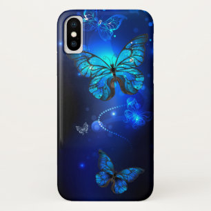 Capa Para iPhone Da Case-Mate Borboleta Morpho no Fundo Escuro