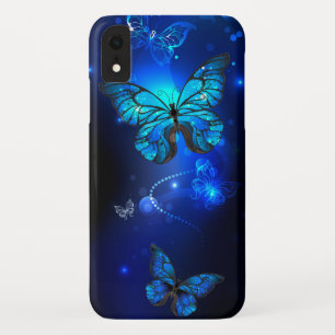 Capa Para iPhone Da Case-Mate Borboleta Morpho no Fundo Escuro