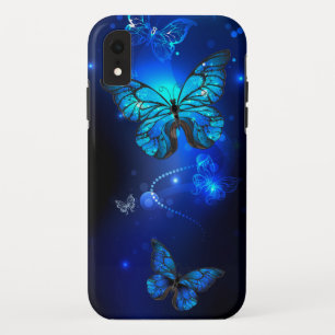 Capa Para iPhone Da Case-Mate Borboleta Morpho no Fundo Escuro
