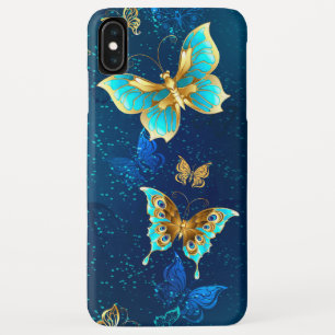 Capa Para iPhone Da Case-Mate Borboletas de ouro em um fundo azul