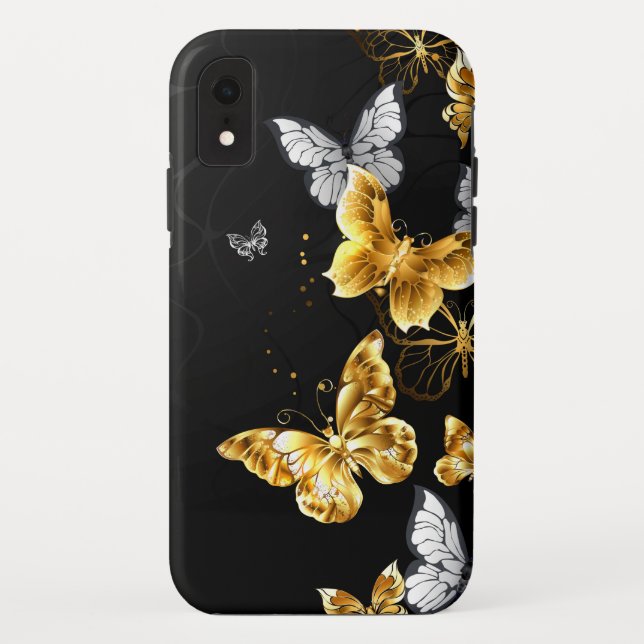Capa Para iPhone, Case-Mate Borboletas Douradas e brancas (Verso)