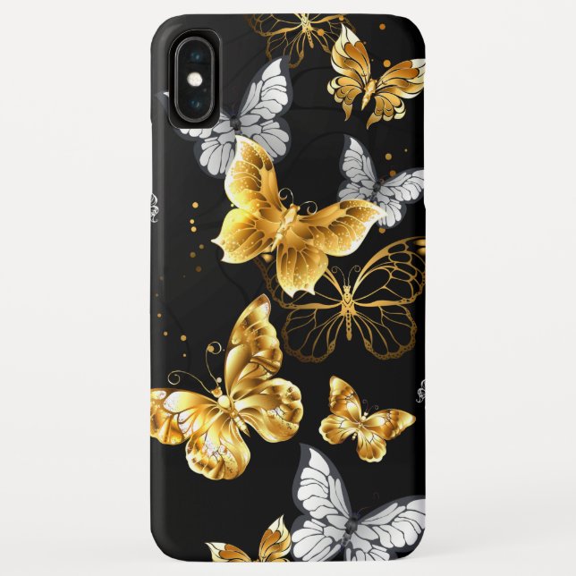 Capa Para iPhone, Case-Mate Borboletas Douradas e brancas (Verso)