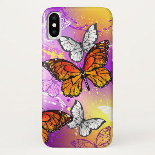 Capa Para iPhone Da Case-Mate Borboletas Monarcas em Fundo Roxo