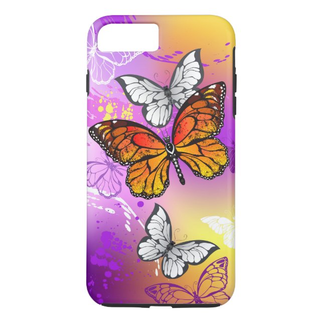 Capa Para iPhone, Case-Mate Borboletas Monarcas em Fundo Roxo (Verso)