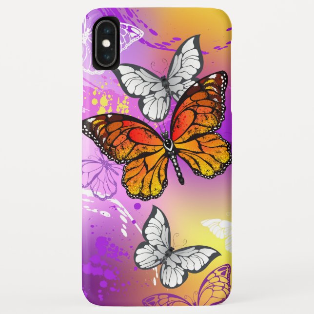 Capa Para iPhone, Case-Mate Borboletas Monarcas em Fundo Roxo (Verso)