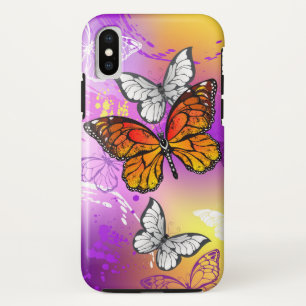 Capa Para iPhone Da Case-Mate Borboletas Monarcas em Fundo Roxo