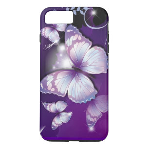 Capa iPhone 8 Plus/7 Plus Borboletas roxas