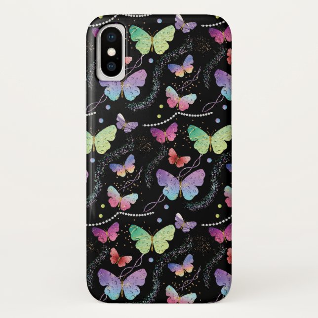 Capa Para iPhone, Case-Mate Borboletas Roxas Elegantes (Verso)