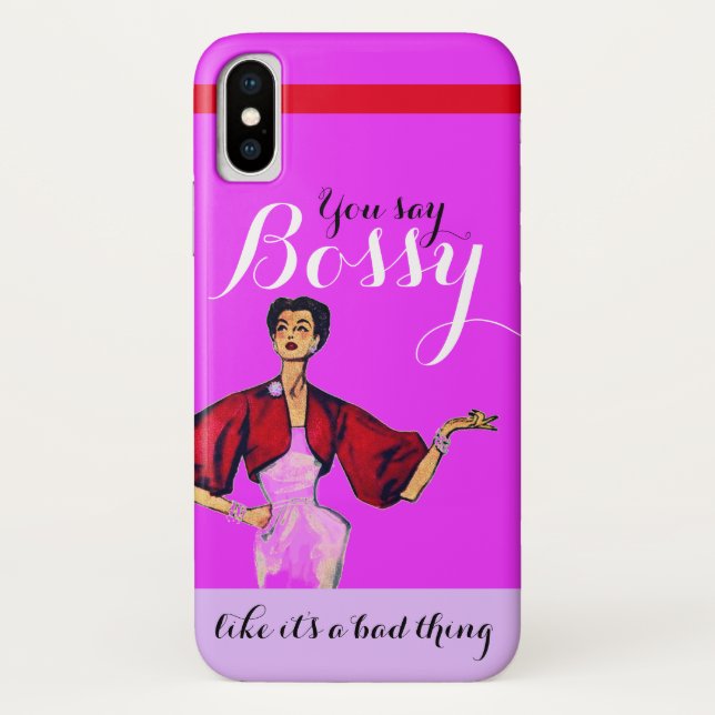 Capa Para iPhone, Case-Mate Bossy Gal Retro Magenta (Verso)