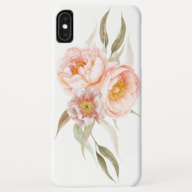 Capa Para iPhone, Case-Mate Botânica Delicada de Peões Rosa (Verso)