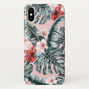 Capa Para iPhone Da Case-Mate Botânico floral da ilha tropical cor-de-rosa do