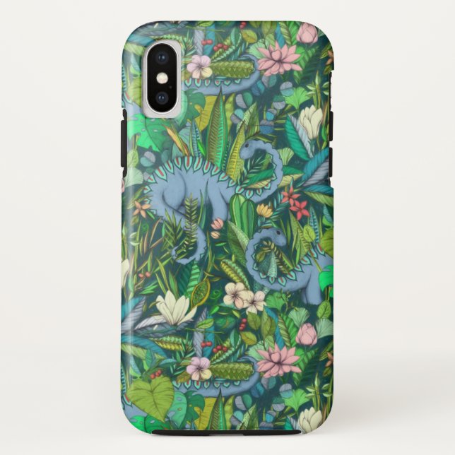 Capa Para iPhone, Case-Mate Botânico improvável com os dinossauros - verdes (Verso)