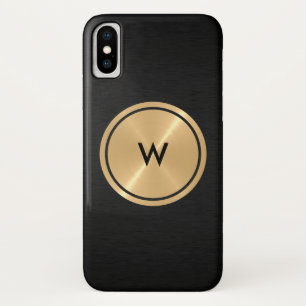 Capa Para iPhone Da Case-Mate Botão Dourado e metal preto sem manchas