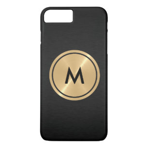 Capa iPhone 8 Plus/7 Plus Botão Dourado e metal preto sem manchas