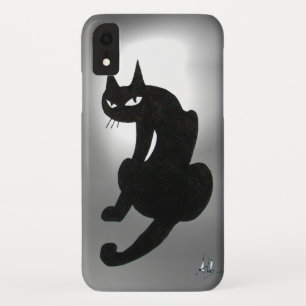 Capa Para iPhone XR Branco do CAT PRETO