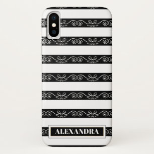 Capa Para iPhone Da Case-Mate Branco preto clássico listrado