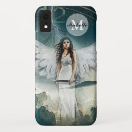 Capa Para iPhone Da Case-Mate Branco tormentoso dos azul-céu do anjo-da-guarda