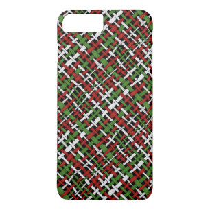 Capa iPhone 8 Plus/7 Plus Branco verde vermelho tecido de serapilheira